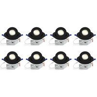 Outdoor Landscape Lighting LED 12V Low Voltage LED Canless Recessed Light 4x/8x/12x Package 9W 4 inch Gimbal 5CCT Dimmable Adjustable Directional Retrofit Eyeball Lighting with Jbox ETL Rated Black 8 Pack