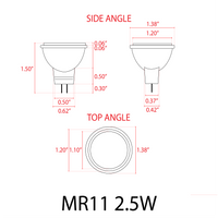 Outdoor Landscape Lighting LED 12V Low Voltage MR11 2.5W 12V Low Voltage AC/DC LED 38° Beam Outdoor Landscape Light Bulbs Energy Saving IP65 Waterproof