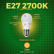E27 6W 12V Low Voltage LED Bulbs Non-Dimmable Energy Saving Light Bulb - Single / 6W Soft White 2700K / No Remote