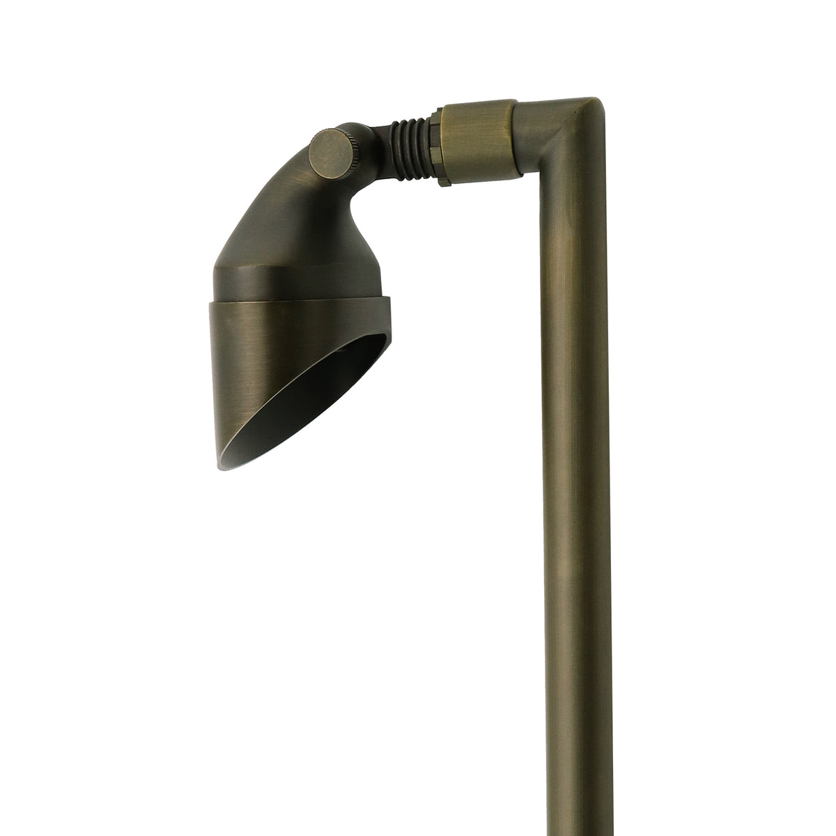 Outdoor Landscape Lighting LED 12V Low Voltage PL25B G4 Solid Brass Path Light - Shrouded Flood Light, Light Bronze Finish Low Voltage Landscape Lighting