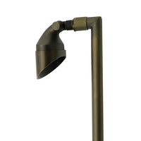 Outdoor Landscape Lighting LED 12V Low Voltage PL25B G4 Solid Brass Path Light - Shrouded Flood Light, Light Bronze Finish Low Voltage Landscape Lighting