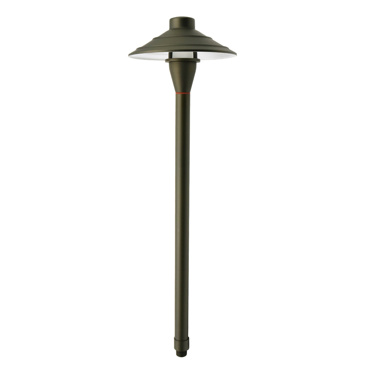 Outdoor Landscape Lighting LED 12V Low Voltage PL44B with G4 3W 2700K 4x/8x/12x Package Solid Brass Medium Mushroom Hat Path Light - Light Bronze Finish Low Voltage Landscape Lighting