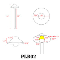 Outdoor Landscape Lighting LED 12V Low Voltage PLB02 Clear Lens Outdoor Garden Pathway Light | 12V Low Voltage Brass Path Light