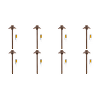 Outdoor Landscape Lighting LED 12V Low Voltage PLB02 Clear Lens 4x/8x/12x Package Outdoor Garden Pathway Light | 12V Low Voltage Brass Path Light with G4 3W 3000K Bulb Natural Brass 8 Pack