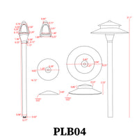 Outdoor Landscape Lighting LED 12V Low Voltage PLB04 Cast Brass Two Tier Brass LED 12V Pagoda Low Voltage Pathway Light G4 Socket
