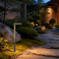 Outdoor Landscape Lighting LED 12V Low Voltage PLB07 Brass 3W 3000K Warm White Integrated LED Brass L-Shaped 12V Low Voltage Landscape Lighting Pathway Light