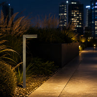 Outdoor Landscape Lighting LED 12V Low Voltage PLB07 Brass 3W 3000K Warm White Integrated LED Brass L-Shaped 12V Low Voltage Landscape Lighting Pathway Light
