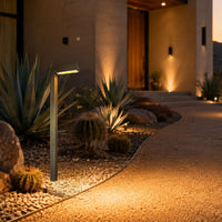 Outdoor Landscape Lighting LED 12V Low Voltage PLB07 Brass 3W 3000K Warm White Integrated LED Brass L-Shaped 12V Low Voltage Landscape Lighting Pathway Light