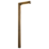 PLB10 LED Brass L-Shaped 12V Low Voltage Landscape Lighting Pathway Light G4 Socket - None