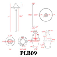 Outdoor Landscape Lighting LED 12V Low Voltage PLB09 Brass LED Cone Lamp Ready 12V Low Voltage Pathway Outdoor Landscape Lighting Fixture G4 Socket