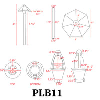 Outdoor Landscape Lighting LED 12V Low Voltage PLB11 4x/8x/12x Package Brass LED 12V Low Voltage Pathway Outdoor Lighting Landscape Fixture with G4 3W 3000K Bulb