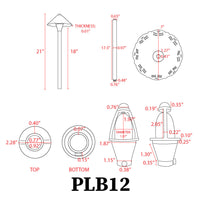 Outdoor Landscape Lighting LED 12V Low Voltage PLB12 4x/8x/12x Package Brass LED 12V Low Voltage Pathway Outdoor Lighting Landscape Fixture with G4 3W 3000K Bulb