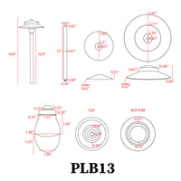 Outdoor Landscape Lighting LED 12V Low Voltage PLB13 Two Tier Brass Pathway 12V Low Voltage Pagoda Light LED Landscape Lighting Fixture G4 Socket
