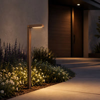 Outdoor Landscape Lighting LED 12V Low Voltage PLB14 Adjustable Integrated 3W 3000K Warm White LED Brass L-Shaped 12V Low Voltage Pathway Light