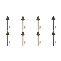 Outdoor Landscape Lighting LED 12V Low Voltage PLB17 4x/8x/12x Package Cast Brass LED Bell Shaped Lamp Ready 12V Low Voltage Pathway Outdoor Landscape Lighting Fixture with G4 3W 3000K Bulb 8 Pack