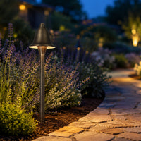 Outdoor Landscape Lighting LED 12V Low Voltage PLB17 Cast Brass LED Bell Shaped Lamp Ready 12V Low Voltage Pathway Outdoor Landscape Lighting Fixture G4 Socket