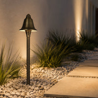 Outdoor Landscape Lighting LED 12V Low Voltage PLB17 Cast Brass LED Bell Shaped Lamp Ready 12V Low Voltage Pathway Outdoor Landscape Lighting Fixture G4 Socket