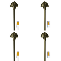 Outdoor Landscape Lighting LED 12V Low Voltage PLB18 4x/8x/12x Package Brass LED Mini Globe Lamp Ready 12V Low Voltage Pathway Outdoor Landscape Lighting Fixture with G4 3W 3000K Bulb 4 Pack