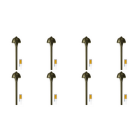 Outdoor Landscape Lighting LED 12V Low Voltage PLB18 4x/8x/12x Package Brass LED Mini Globe Lamp Ready 12V Low Voltage Pathway Outdoor Landscape Lighting Fixture with G4 3W 3000K Bulb 8 Pack