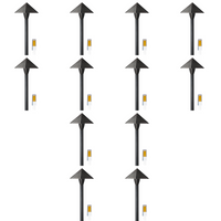 Outdoor Landscape Lighting LED 12V Low Voltage PLB19 4x/8x/12x Package Brass LED 12V Low Voltage Pathway Outdoor Lighting Landscape Fixture with G4 3W 3000K Bulb 12 Pack
