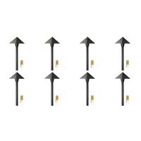 Outdoor Landscape Lighting LED 12V Low Voltage PLB19 4x/8x/12x Package Brass LED 12V Low Voltage Pathway Outdoor Lighting Landscape Fixture with G4 3W 3000K Bulb 8 Pack