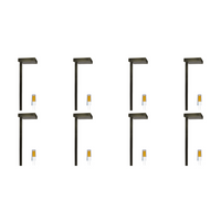 Outdoor Landscape Lighting LED 12V Low Voltage PLB20 4x/8x/12x Package Cast Brass Square Top LED 12V Low Voltage Pathway Outdoor Lighting Landscape Fixture with G4 3W 3000K Bulb Dark Brass 8 Pack