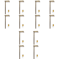 Outdoor Landscape Lighting LED 12V Low Voltage PLB20 4x/8x/12x Package Cast Brass Square Top LED 12V Low Voltage Pathway Outdoor Lighting Landscape Fixture with G4 3W 3000K Bulb Natural Brass 12 Pack