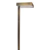 Outdoor Landscape Lighting LED 12V Low Voltage PLB20 Cast Brass Square Top LED 12V Low Voltage Pathway Outdoor Lighting Landscape Fixture G4 Socket Natural Brass