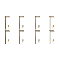 Outdoor Landscape Lighting LED 12V Low Voltage PLB20 4x/8x/12x Package Cast Brass Square Top LED 12V Low Voltage Pathway Outdoor Lighting Landscape Fixture with G4 3W 3000K Bulb Natural Brass 8 Pack
