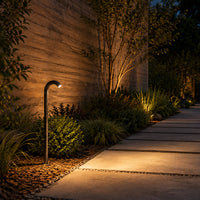 Outdoor Landscape Lighting LED 12V Low Voltage PLB21 Cast Brass 3W 3000K Warm White Integrated LED Cane Style Curved 12V Low Voltage Pathway Light