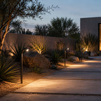 Outdoor Landscape Lighting LED 12V Low Voltage PLB21 Cast Brass 3W 3000K Warm White Integrated LED Cane Style Curved 12V Low Voltage Pathway Light
