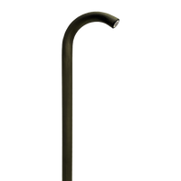 Outdoor Landscape Lighting LED 12V Low Voltage PLB21 Cast Brass 3W 3000K Warm White Integrated LED Cane Style Curved 12V Low Voltage Pathway Light Dark Brass