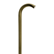 PLB21 Cast Brass 3W 3000K Warm White Integrated LED Cane Style Curved 12V Low Voltage Pathway Light - Natural Brass