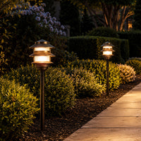 Outdoor Landscape Lighting LED 12V Low Voltage PLB22 Cast Brass Pagoda LED 12V Low Voltage Pathway Outdoor Lighting Landscape Fixture G4 Socket
