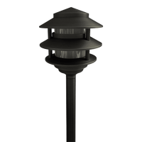 Outdoor Landscape Lighting LED 12V Low Voltage PLB22 4x/8x/12x Package Cast Brass Pagoda LED 12V Low Voltage Pathway Outdoor Lighting Landscape Fixture with G4 3W 3000K Bulb