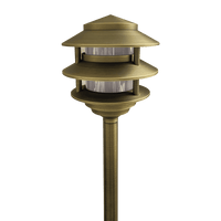 Outdoor Landscape Lighting LED 12V Low Voltage PLB22 4x/8x/12x Package Cast Brass Pagoda LED 12V Low Voltage Pathway Outdoor Lighting Landscape Fixture with G4 3W 3000K Bulb