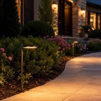 Outdoor Landscape Lighting LED 12V Low Voltage PLB27 4W 3000K Integrated LED Outdoor Garden Pathway Light | 12V Low Voltage Brass Path Light