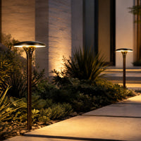 Outdoor Landscape Lighting LED 12V Low Voltage PLB28 4W 3000K Integrated LED Mushroom Hat Outdoor Garden Pathway Light | 12V Low Voltage Brass Path Light