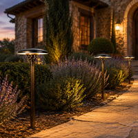 Outdoor Landscape Lighting LED 12V Low Voltage PLB28 4W 3000K Integrated LED Mushroom Hat Outdoor Garden Pathway Light | 12V Low Voltage Brass Path Light