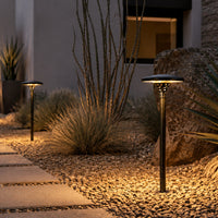 Outdoor Landscape Lighting LED 12V Low Voltage PLB28 4W 3000K Integrated LED Mushroom Hat Outdoor Garden Pathway Light | 12V Low Voltage Brass Path Light