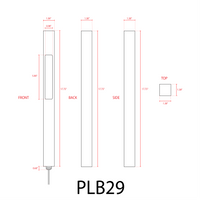 Outdoor Landscape Lighting LED 12V Low Voltage PLB29 Outdoor Garden Square Bollard Pathway Light | 12V Low Voltage Brass Path Light G4 Socket