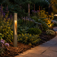Outdoor Landscape Lighting LED 12V Low Voltage PLB29 Outdoor Garden Square Bollard Pathway Light | 12V Low Voltage Brass Path Light G4 Socket