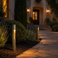 Outdoor Landscape Lighting LED 12V Low Voltage PLB29 Outdoor Garden Square Bollard Pathway Light | 12V Low Voltage Brass Path Light G4 Socket