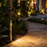 Outdoor Landscape Lighting LED 12V Low Voltage PLB29 Outdoor Garden Square Bollard Pathway Light | 12V Low Voltage Brass Path Light G4 Socket