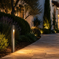 Outdoor Landscape Lighting LED 12V Low Voltage PLB29 Outdoor Garden Square Bollard Pathway Light | 12V Low Voltage Brass Path Light G4 Socket
