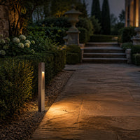 Outdoor Landscape Lighting LED 12V Low Voltage PLB29 Outdoor Garden Square Bollard Pathway Light | 12V Low Voltage Brass Path Light G4 Socket