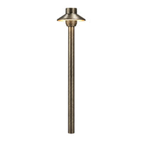 Outdoor Landscape Lighting LED 12V Low Voltage PLB30 Cast Brass Outdoor Garden Pathway Light | 12V Low Voltage Path Light G4 Socket Natural Brass