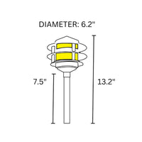 Outdoor Landscape Lighting LED 12V Low Voltage CDPA52 4x/8x/12x Package 3W 3000K Warm White Integrated LED 12V AC/DC Aluminum Low Voltage Landscape Lighting 3 Tier Pagoda Path Light