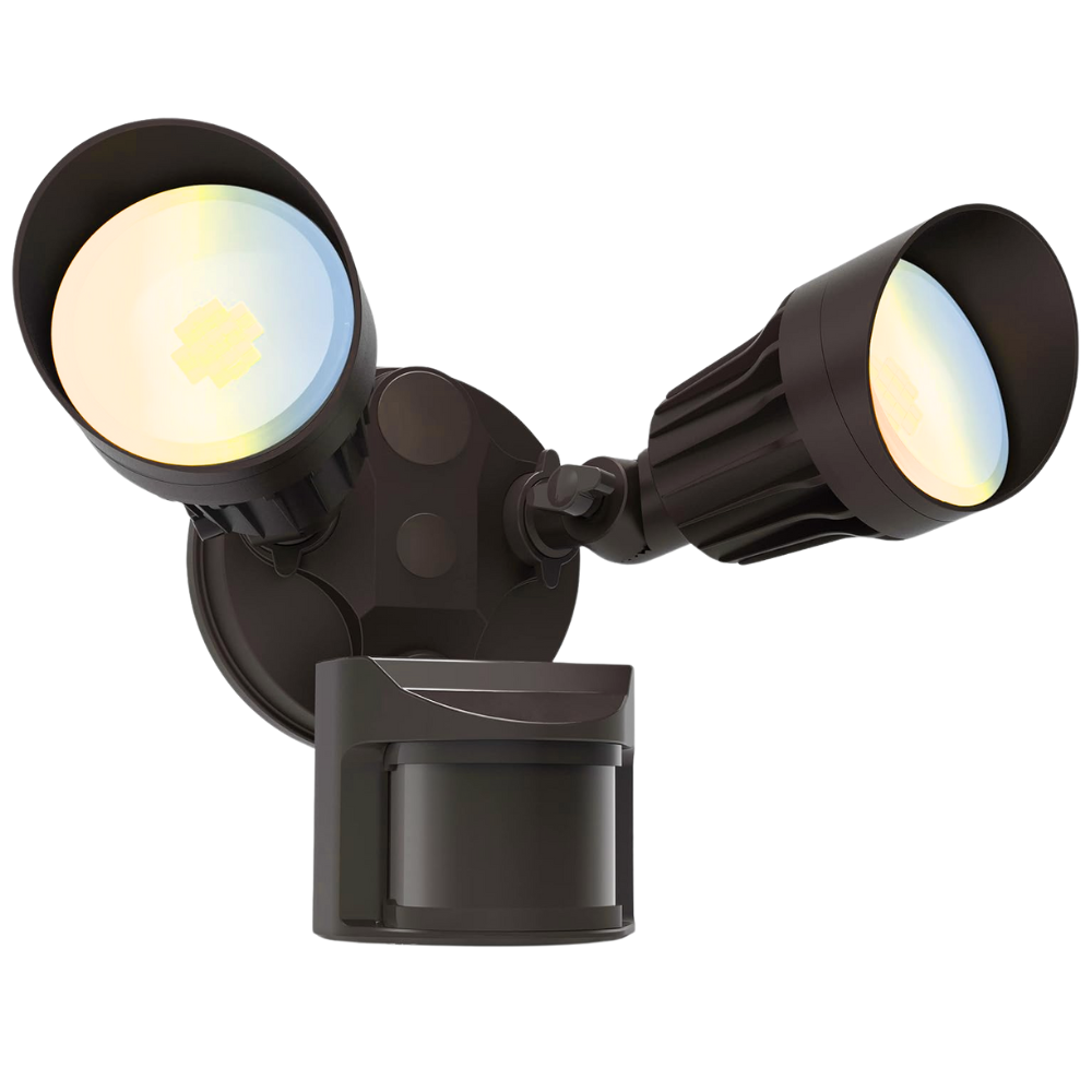 Outdoor Landscape Lighting LED 12V Low Voltage 27.5W Wired Outdoor Brown LED Flood Light, 120V 3CCT 3000K/4000K/5000K Tunable Motion-Sensor Security Light 2500LM, IP65