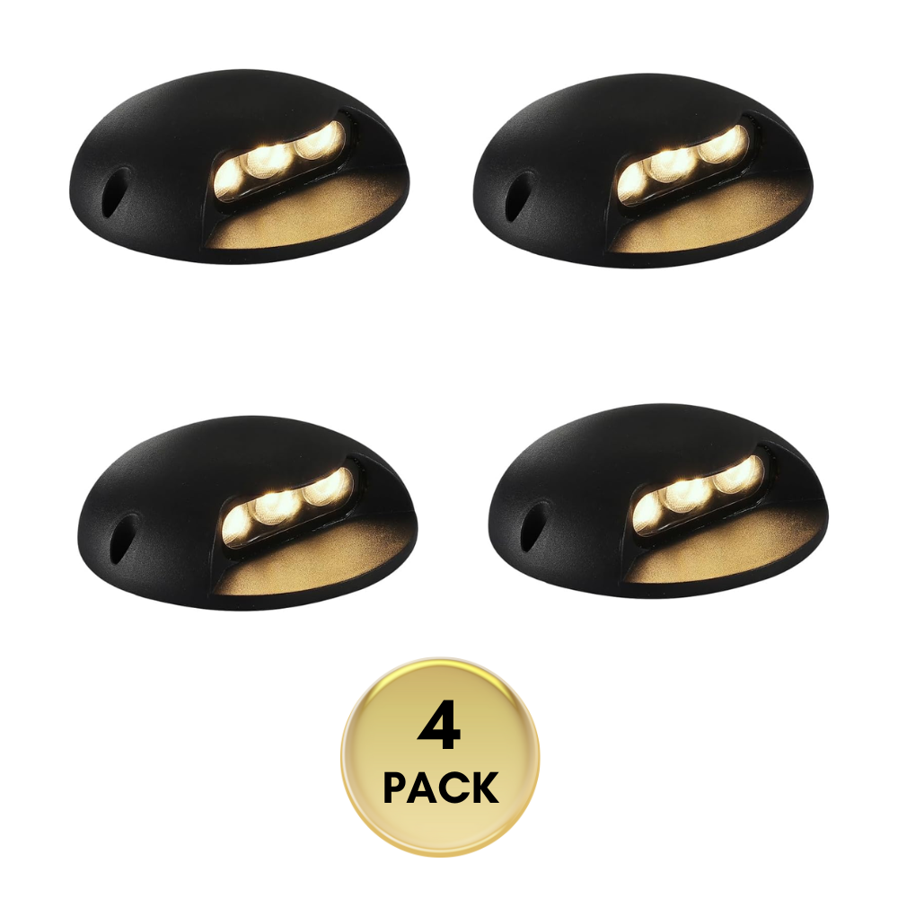 Outdoor Landscape Lighting LED 12V Low Voltage STAH05 120V LED Aluminum Outdoor Step Lights, 3000K Warm White Stair Lighting Package, 3W LED Lights for Step Stair, IP65 Waterproof